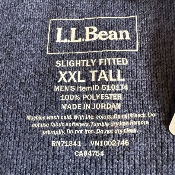 L.L. Bean Sweater Fleece Vest Bright Navy Blue | Men’s XXL Tall - Picture 3 of 13